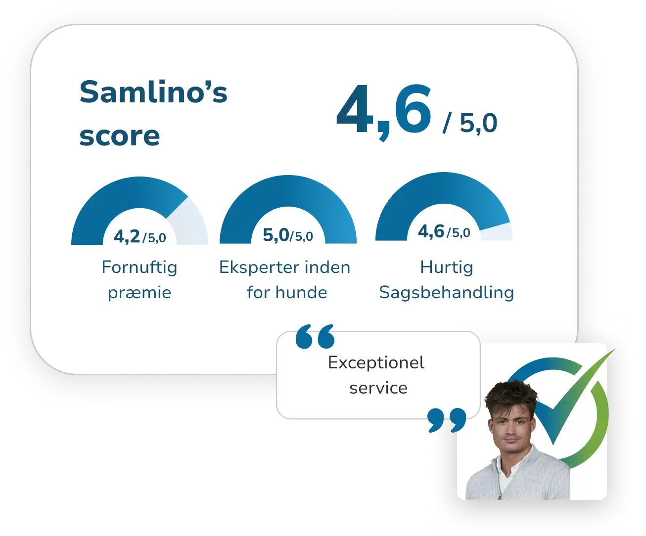 Visuel vægtning for Samlino.dk karaktergivning