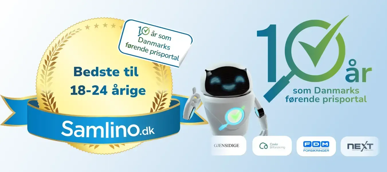 Et billede af en medalje med titlen "bedste bilforsikring til 18-24 årige"